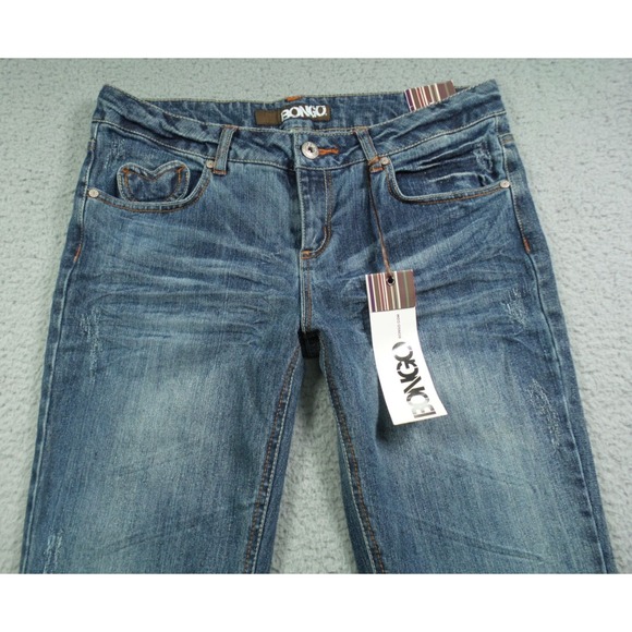 Vintage Bongo Jeans Womens Size 11 Blue Denim Straight Leg Mid Rise Stretch NWT - Picture 3 of 15